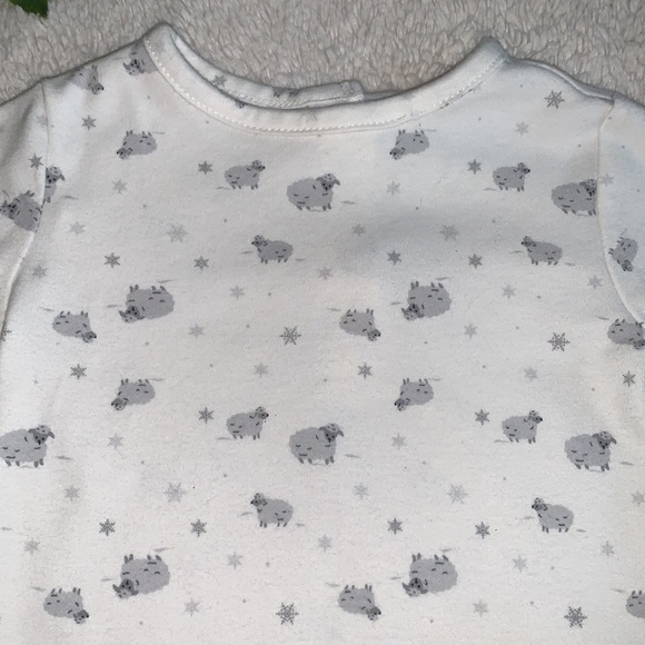 Janie and Jack Ivory Lambs Bodysuit Onesie GUC 6-12M - Picture 2 of 10